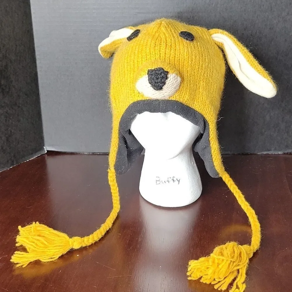 KNITTED DOG Snow Cap for Child 11‎ inches wide